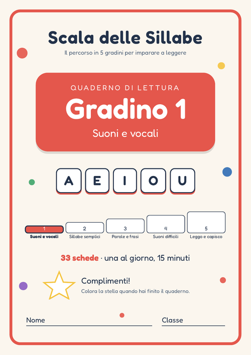 Quaderno di lettura Gradino 1: Suoni e vocali