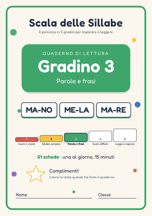 Quaderno di lettura Gradino 3: Parole e frasi